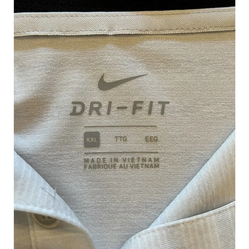 Nike Dri Fit Gray Polo Shirt Mens Collar Pullover Strech Size‎ 2XL